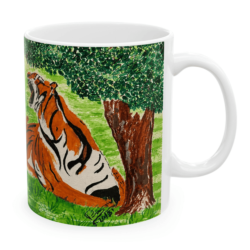 PimsArt Fierce Roaring Tiger Pair Mug From Original Painting