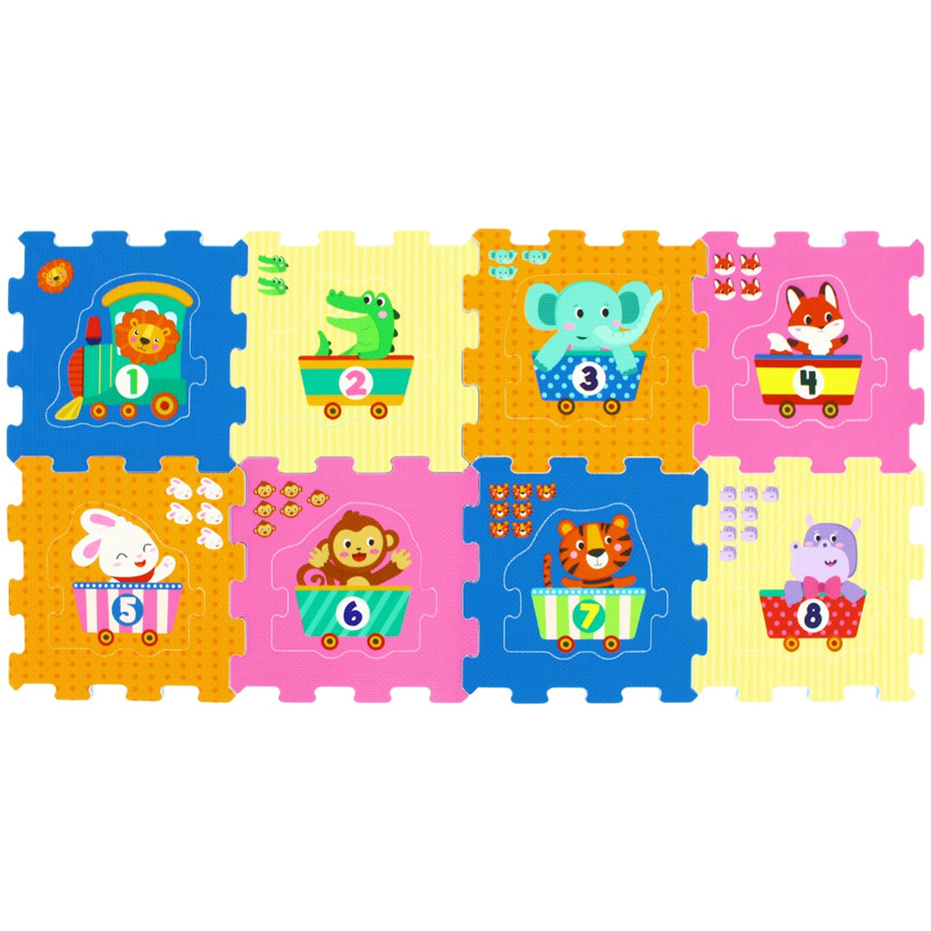 8-Piece Interlocking Baby Floor Puzzle Tiles with Educational Numbers