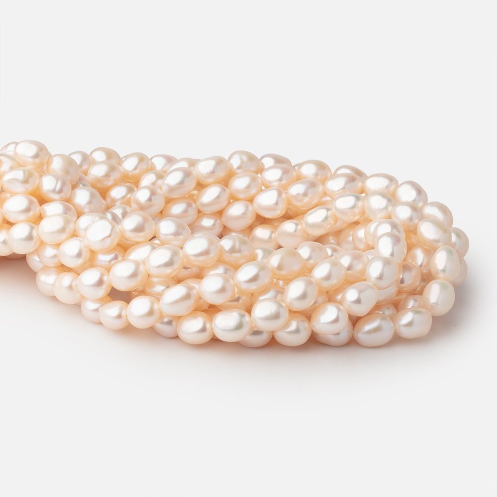9-11mm Creamy Peach Baroque Freshwater Pearls 15.5 inch 38 Beads