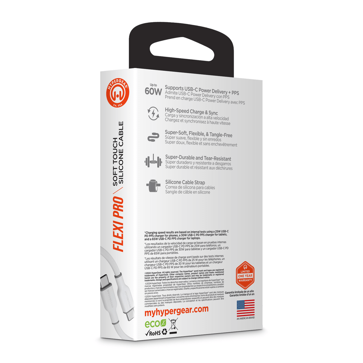 HyperGear Flexi PRO USB-C to USB-C Cable 4ft