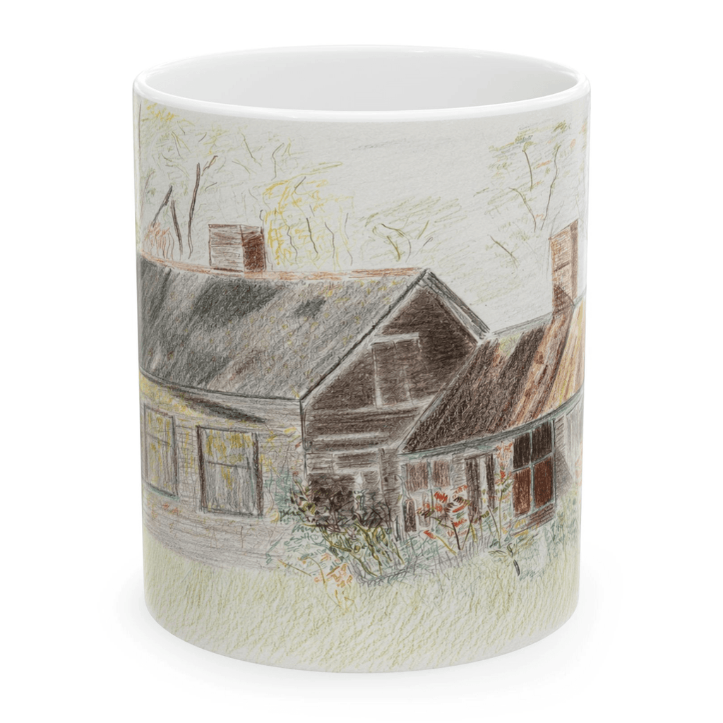 PimsArt Country Cottage Sketch Mug From Original Drawing