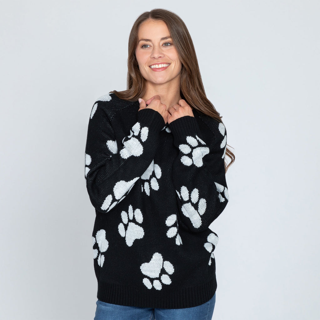 Cozy in Paws Knit Sweater