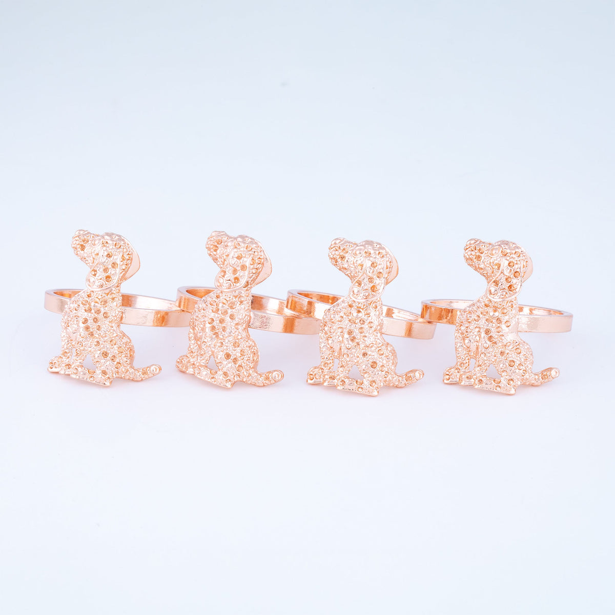 Rose Gold Dog Napkin Holder - Set of 4