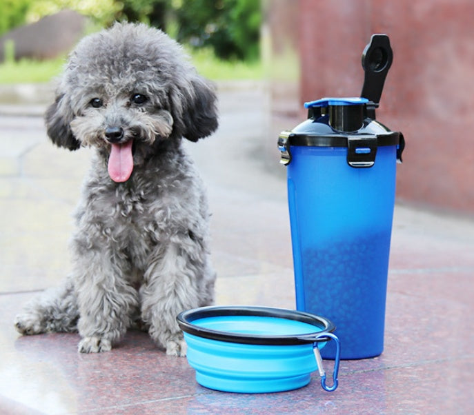 2-in-1 Portable Pet Water Bottle & Silicone Bowl – Travel Dog & Cat Dispenser