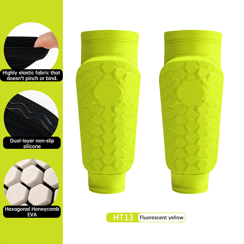 Kids Soccer Shin Guards, Lightweight EVA Honeycomb with Non-Slip Silicone