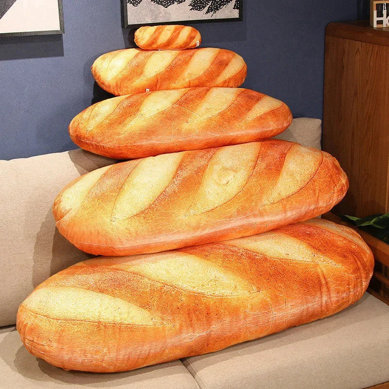3D Bread Plush Pillow – Toast Food Cushion
