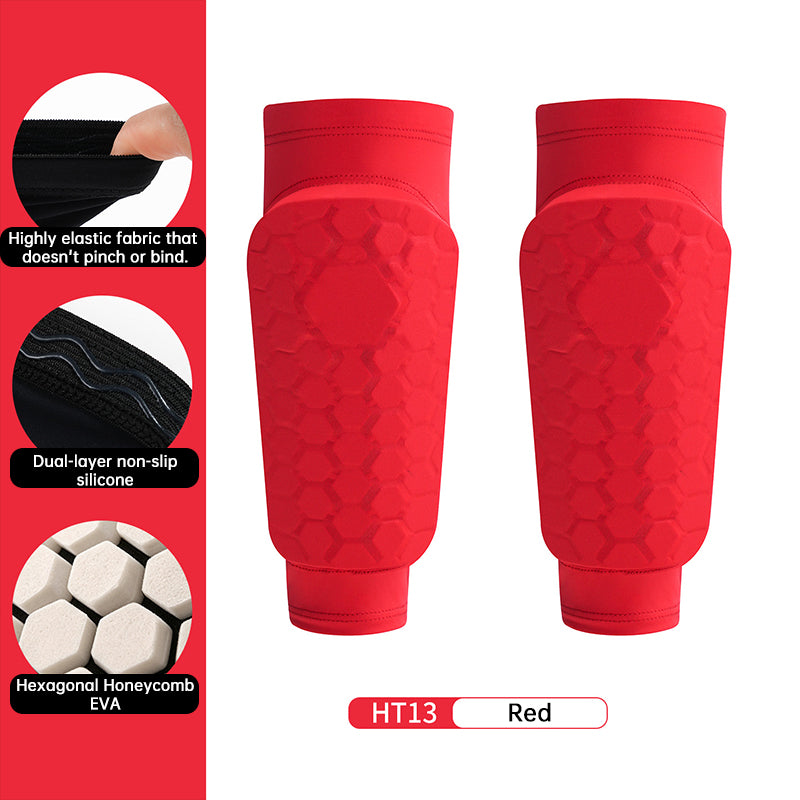Kids Soccer Shin Guards, Lightweight EVA Honeycomb with Non-Slip Silicone
