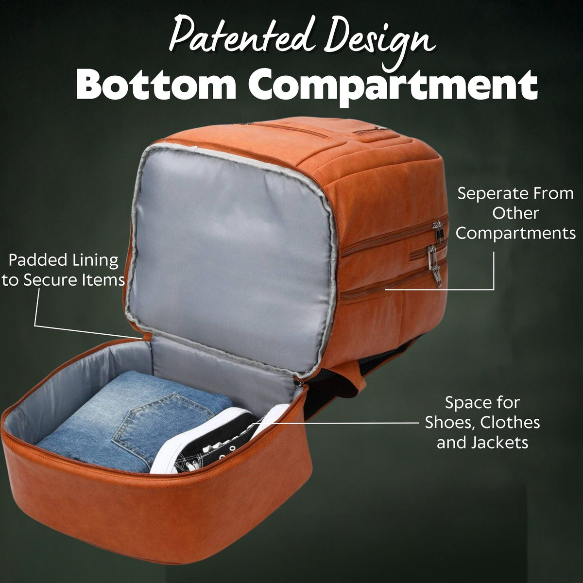 Brown Leather Patented Carry-on Bag (XL Design) (Only 300 Made)