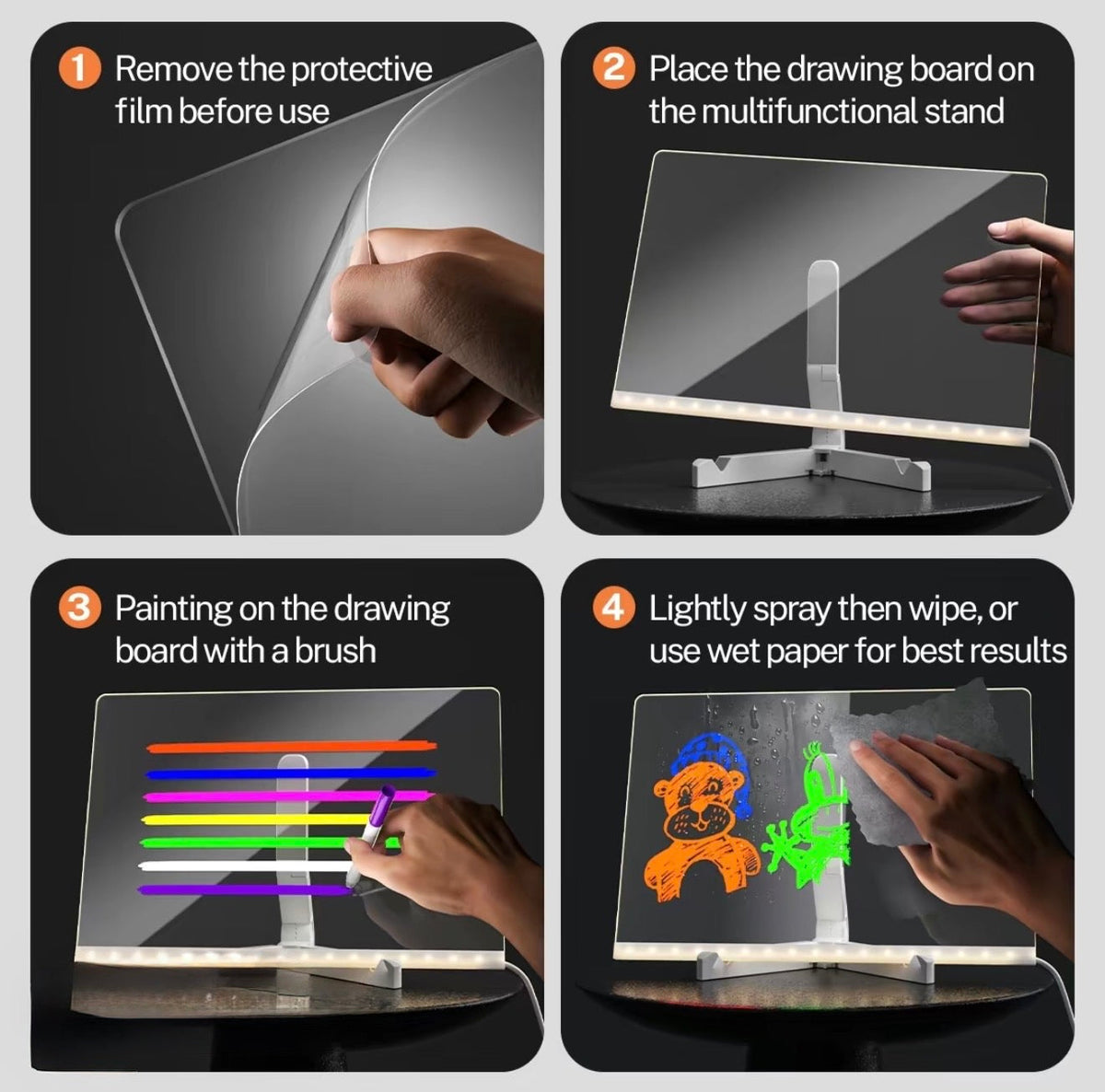 GlowTrace LED Drawing Board