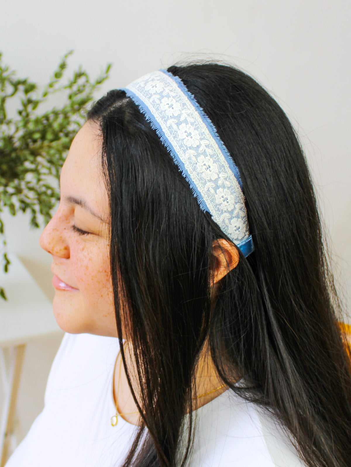 Clara Lace and Linen Headband