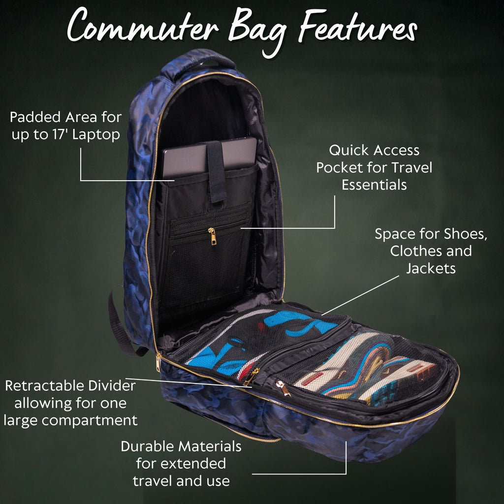 Baby Blue Leather Commuter Bag