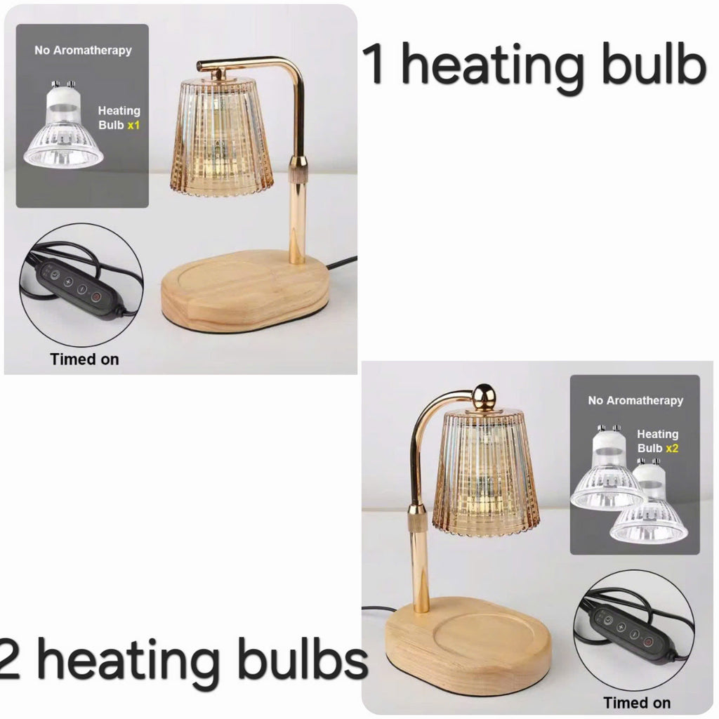 Dimmable Candle Warmer Desk Lamp with Timer | Glass Shade Melter Light