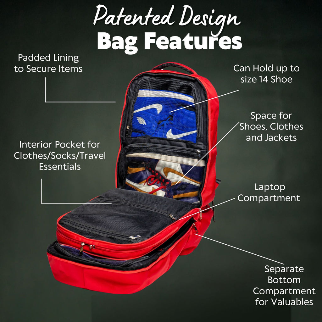 Red Leather Luxury Carry-On Patented Backpack (Only 300 Made)