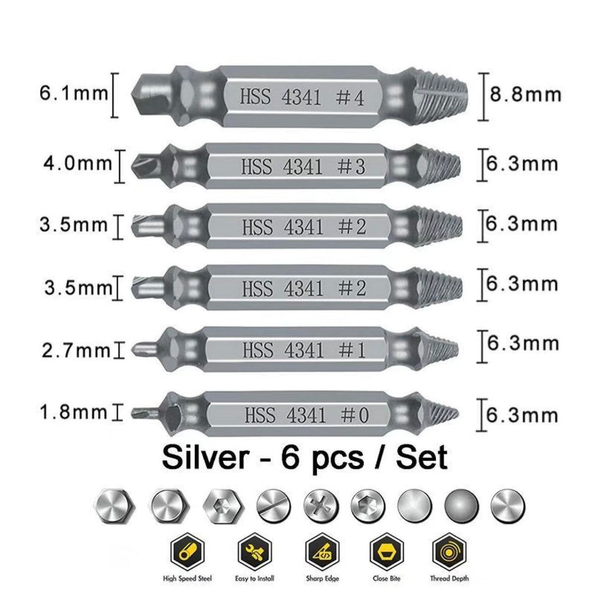 GripOut Screw Extractor Set