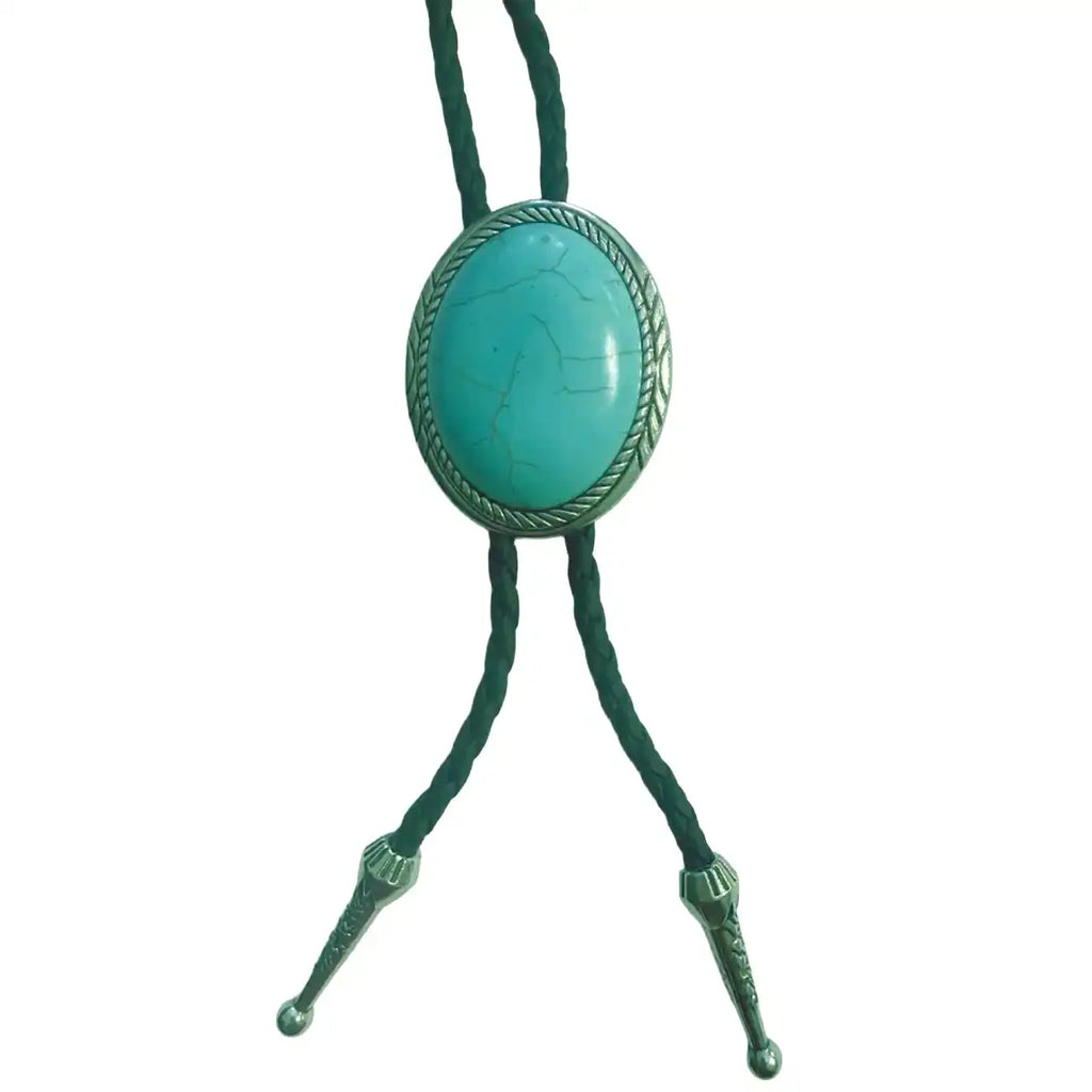 Deadwood Frontier Oval (Turquoise) - Bolo Tie