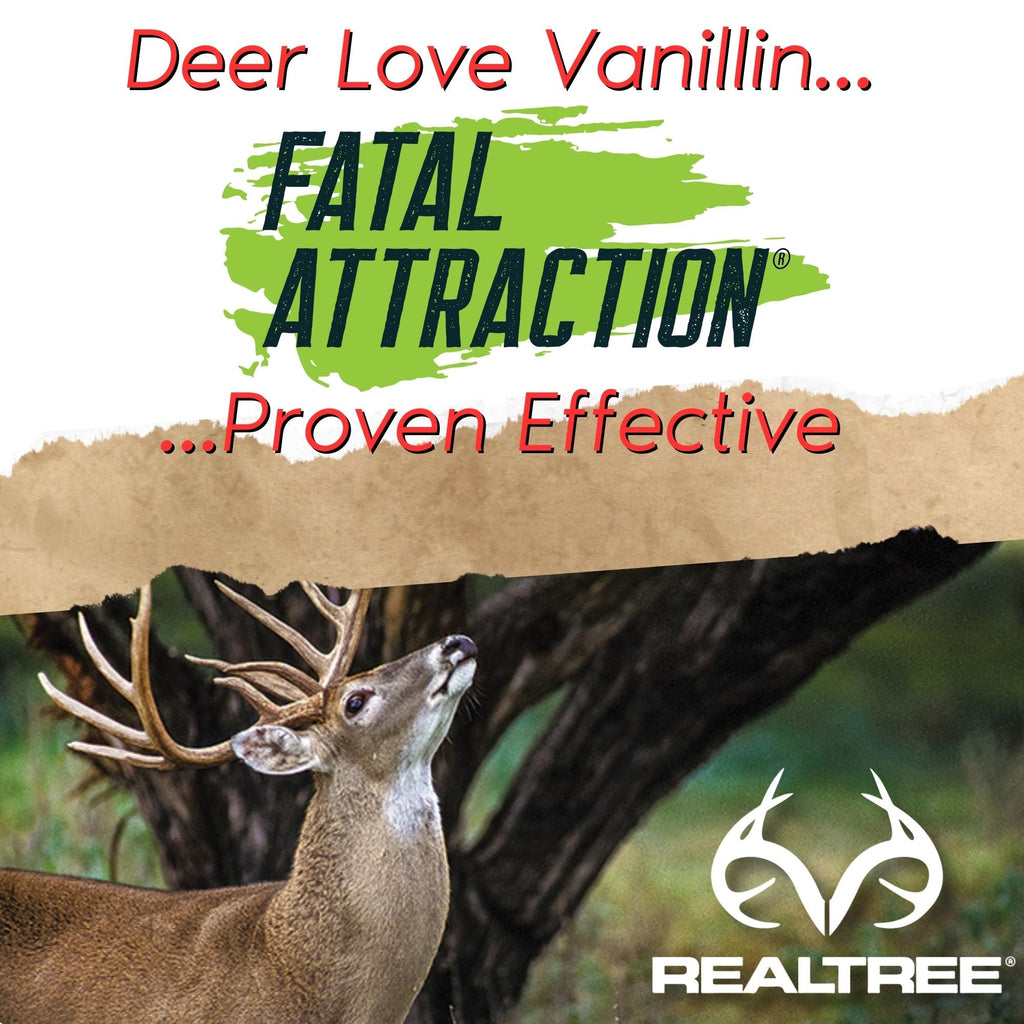 Deer Sugar; Realtree Fatal Attraction Vanillin Deer Attractant & Scent Cover