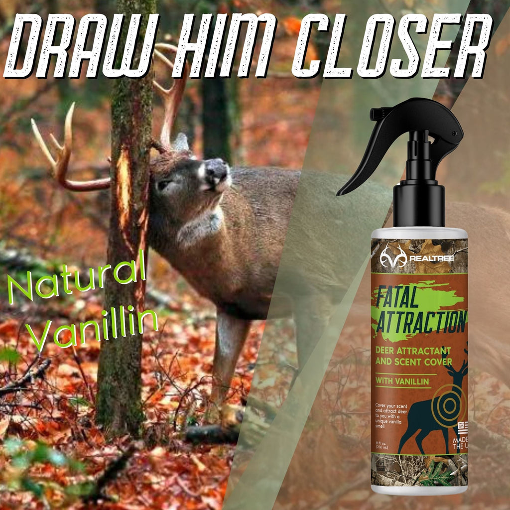 Deer Sugar; Realtree Fatal Attraction Vanillin Deer Attractant & Scent Cover
