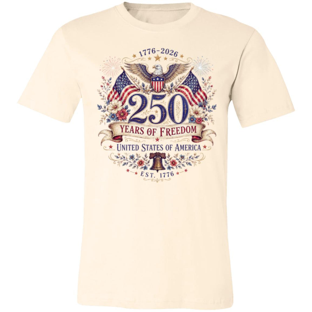 Ladies Vintage T-Shirt 250 Years of Freedom Patriotic America