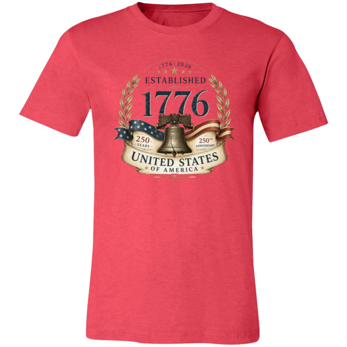Vintage T-Shirt Premium Americana Established 1776 Patriotic Anniversary