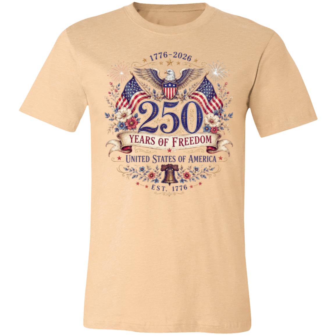 Ladies Vintage T-Shirt 250 Years of Freedom Patriotic America