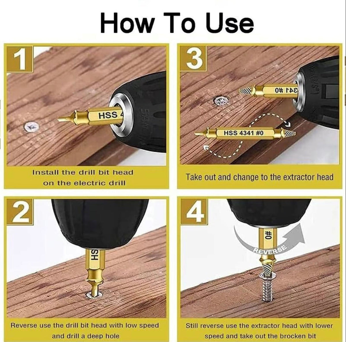 GripOut Screw Extractor Set