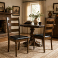 Upholstered Dining Chairs Set of 2 - Farmhouse Ladder Back