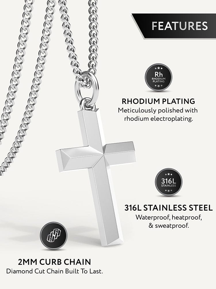 Cross Pendant Necklace (Silver)