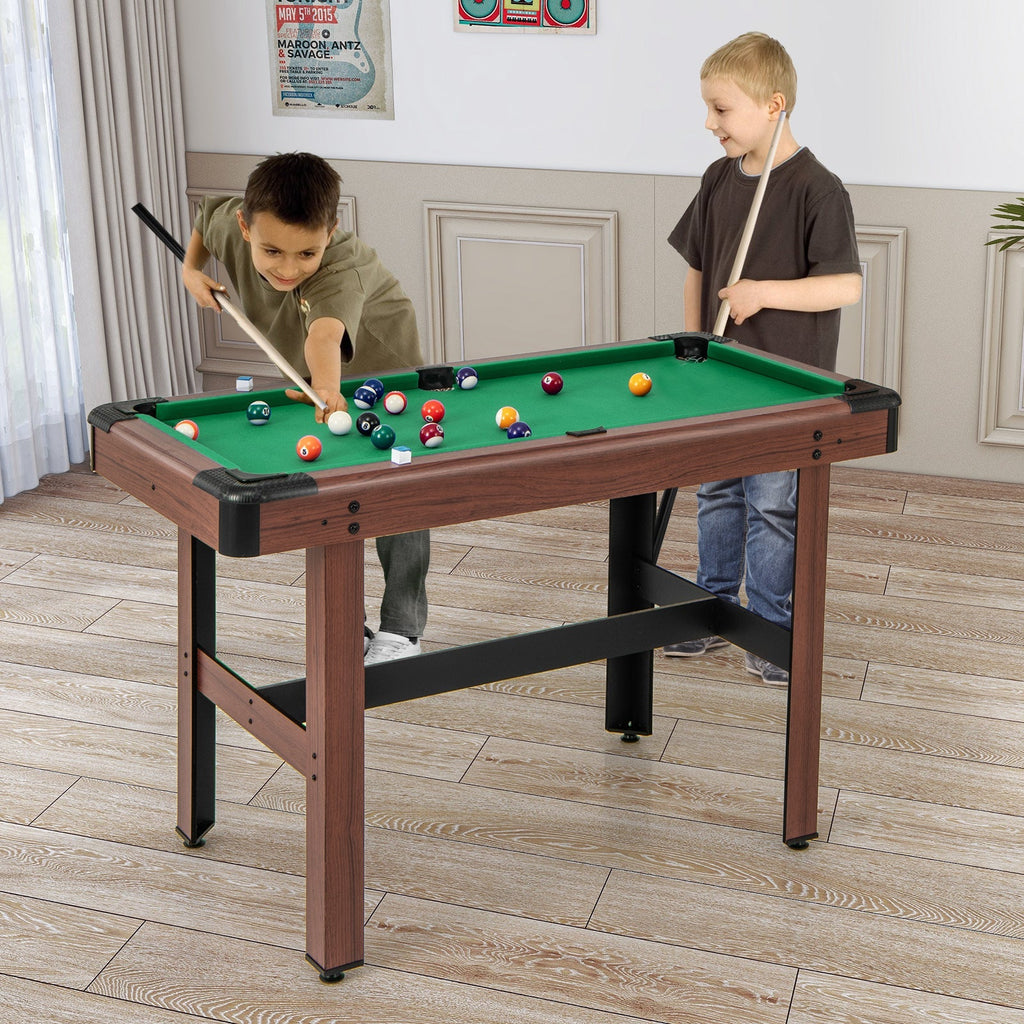 48 Inch Pool Wooden Game Table with Full Set of Ballsfor Kids and Adults