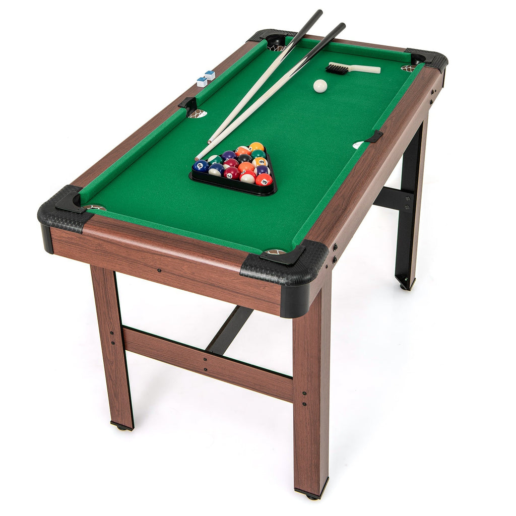 48 Inch Pool Wooden Game Table with Full Set of Ballsfor Kids and Adults