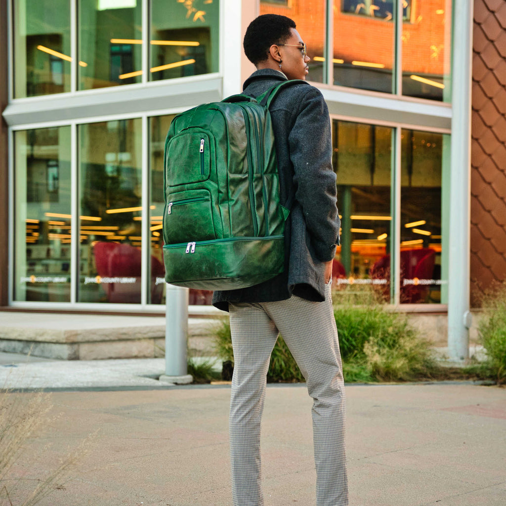Emerald Green Leather Carry-On Patented Backpack (Only 300 Made)
