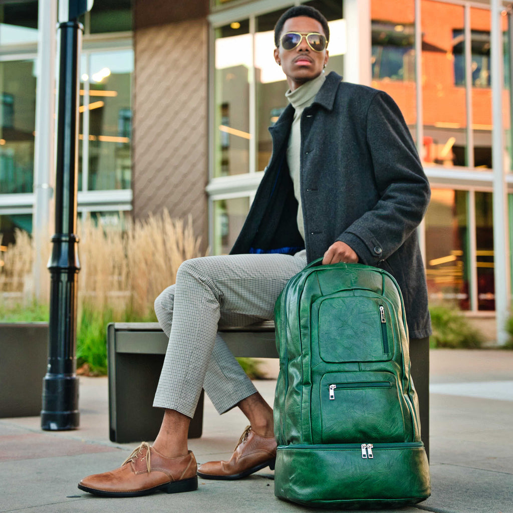 Emerald Green Leather Carry-On Patented Backpack (Only 300 Made)