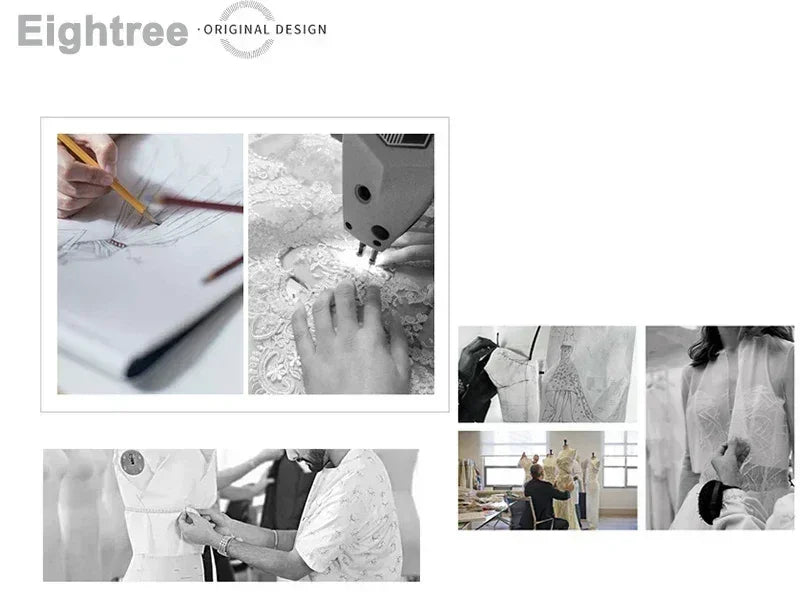 Eightree Sexy White Wedding Dresses Lace Sweetheart Detachable Train Bride Dress Mermaid Satin Wedding Evening Gowns Customized