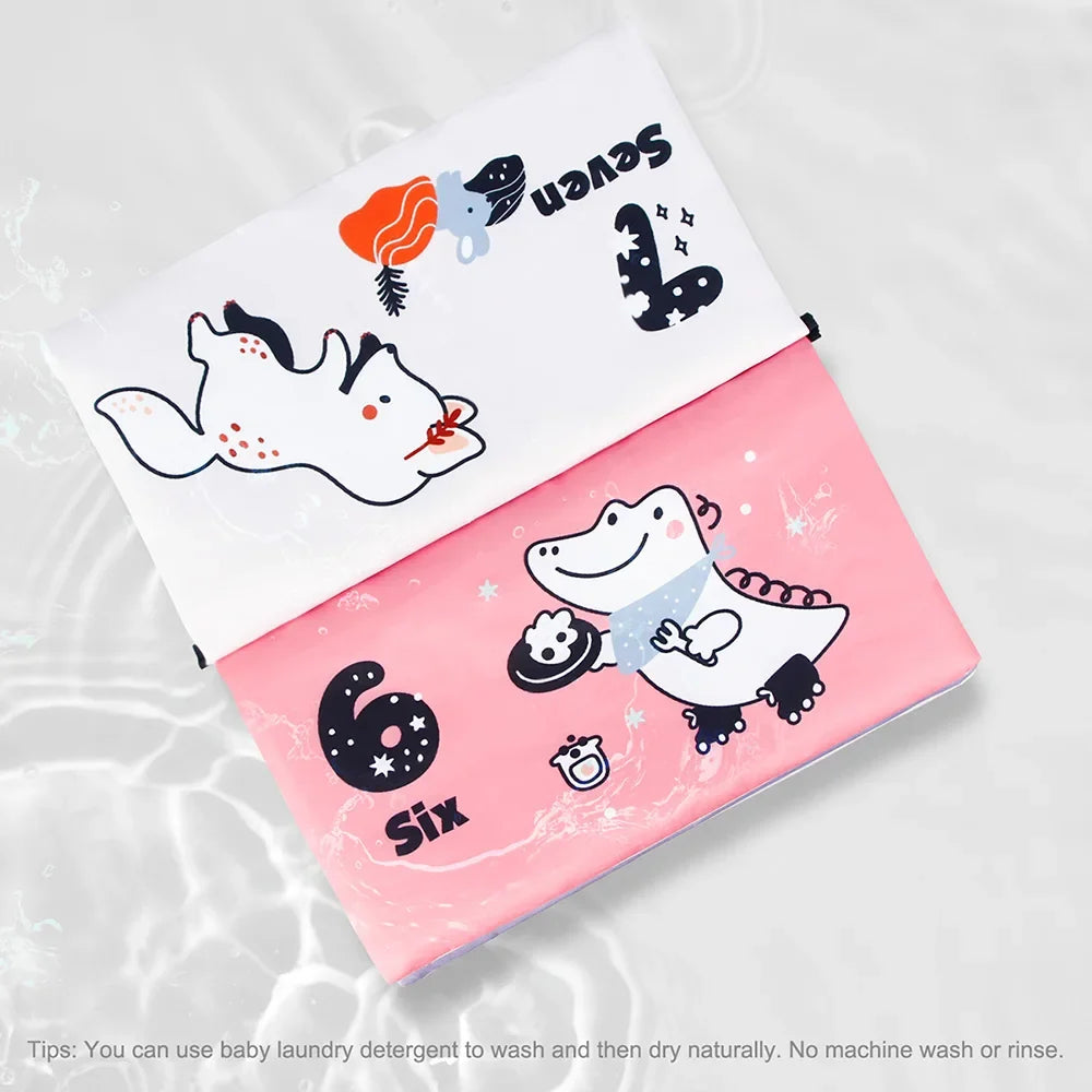 Baby Cloth Book with Distorting Mirror - Soft Cartoon Parent-Child Interactive Early Educational Montessori Toy for Children