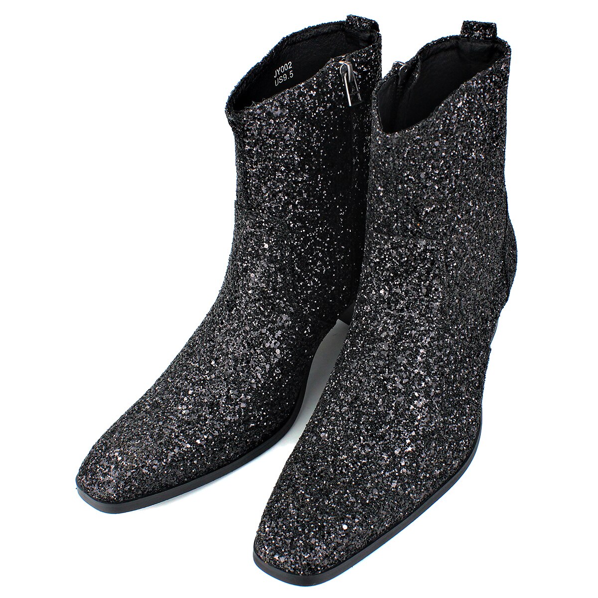 OSSTONE Men Chelsea Ankle Boots Leather Heeled Boots With Side Zipper Cuban Heel Dress Boots Disco Shoes OS-JY022