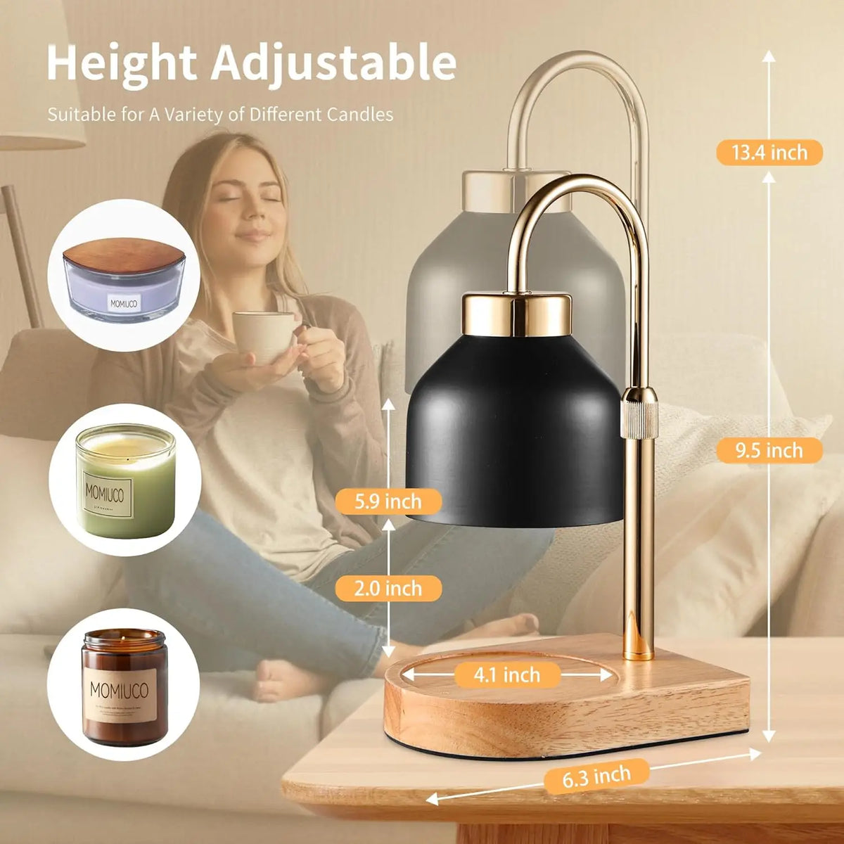 Compact Candle Warmer Lamp with Timer & Dimmer