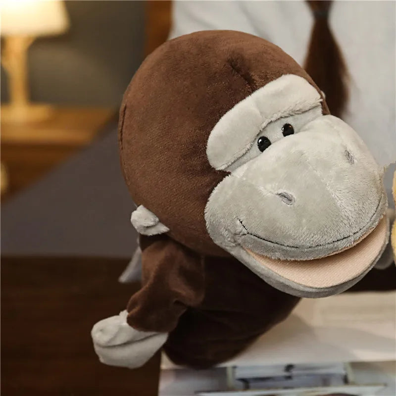 Stuffed Plush Hand and Finger Puppets, Lion Elephant Bunny Monkey Educational Toy for Kids