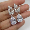 Huitan Fashion Bridal Drop Earrings for Wedding Engagement AAA Marquise Cubic Zirconia Design Elegant Women Earrings New Jewelry