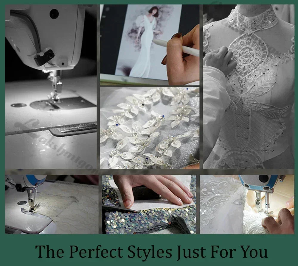 Spaghetti Straps Vintage Lace Wedding Dress With V Neckline Bride Dress Tulle Beach Bridal Gown trouwjurk  Customized