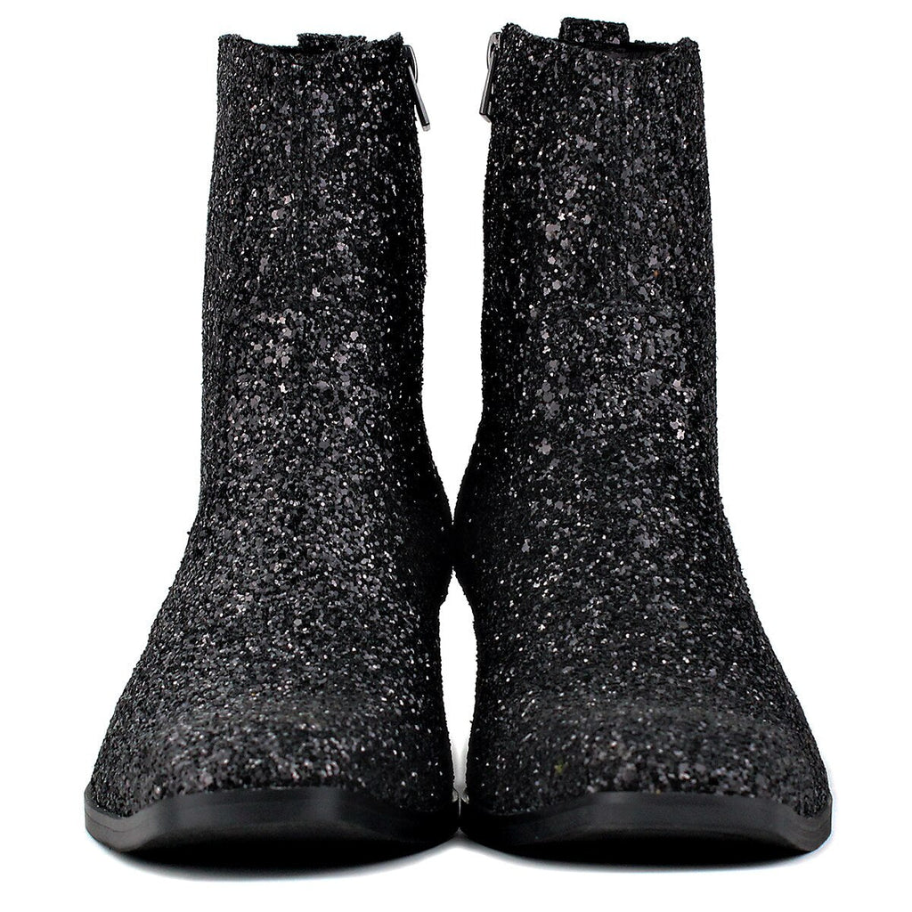 OSSTONE Men Chelsea Ankle Boots Leather Heeled Boots With Side Zipper Cuban Heel Dress Boots Disco Shoes OS-JY022