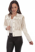 Honey Creek Embroidery Fringe - Women's Jean Jacket