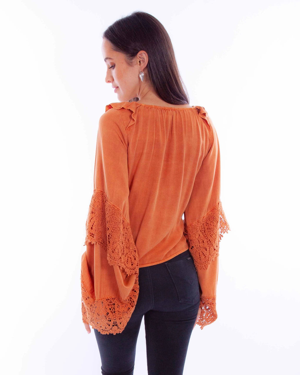 Honey Creek Crochet Sleeves - Women's Western Blouse