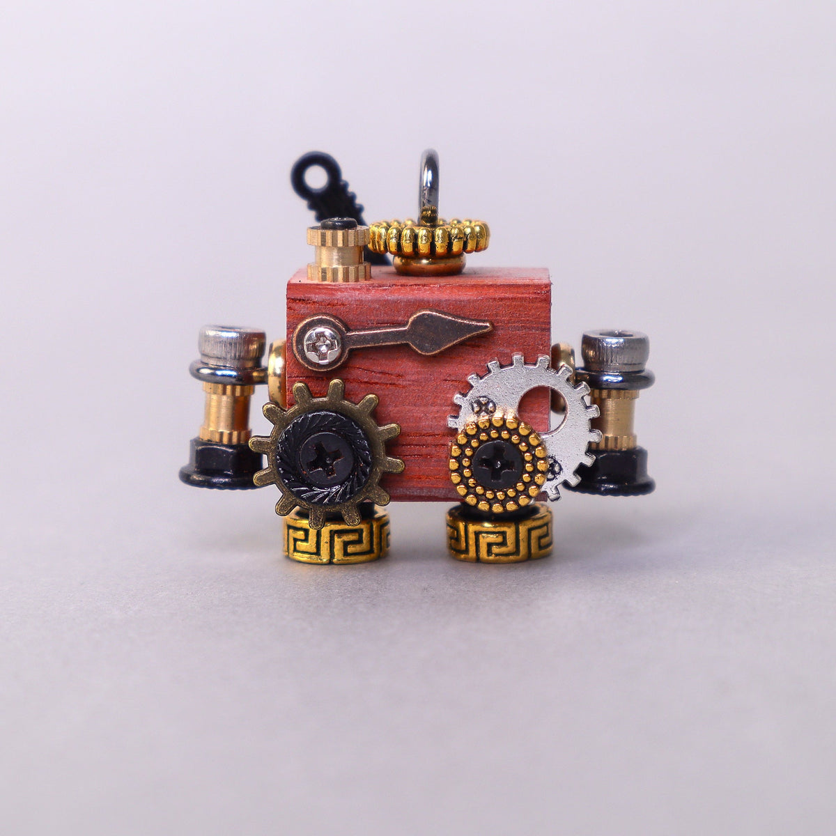 Handcrafted Wooden Bot Necklace, Keychain, or Mini Decor