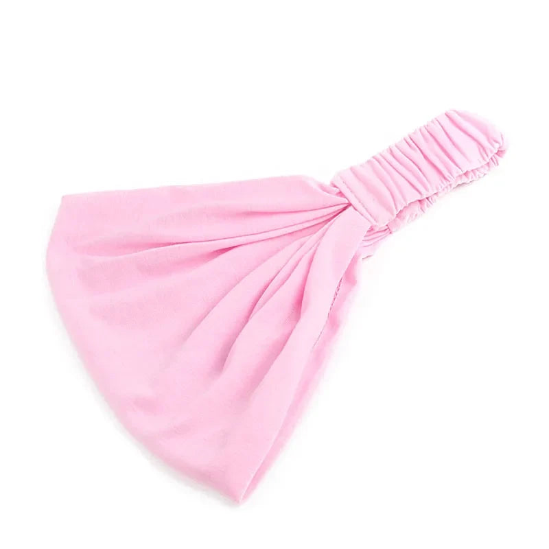 Wide Cotton Knotted Sports Headband for Women
