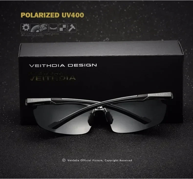 VEITHDIA Brand Designer Men's Sunglasses Aluminum Magnesium Polarized UV400 Sun Glasses Cycling Sports Male Outdoor Eyewear 6592