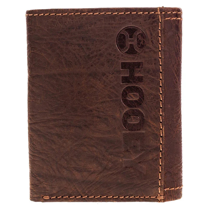 HOOey Texas Flag Inlay (Brown) - Men's Trifold Wallet