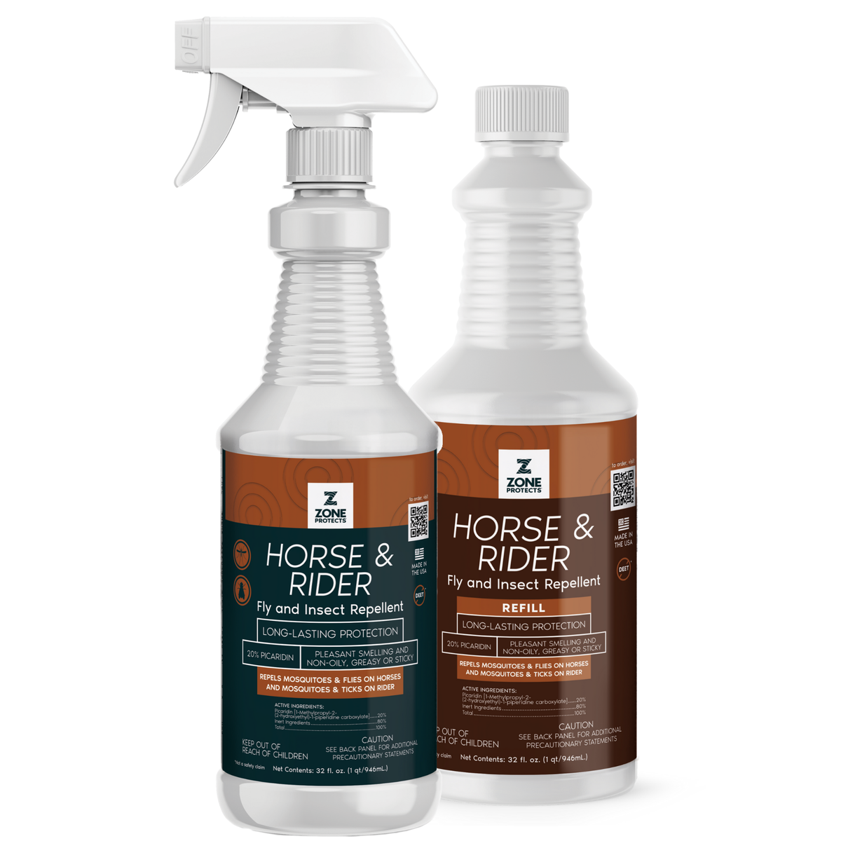 Horse & Rider Fly & Insect Repellent Spray-Refill, 32oz Bundle