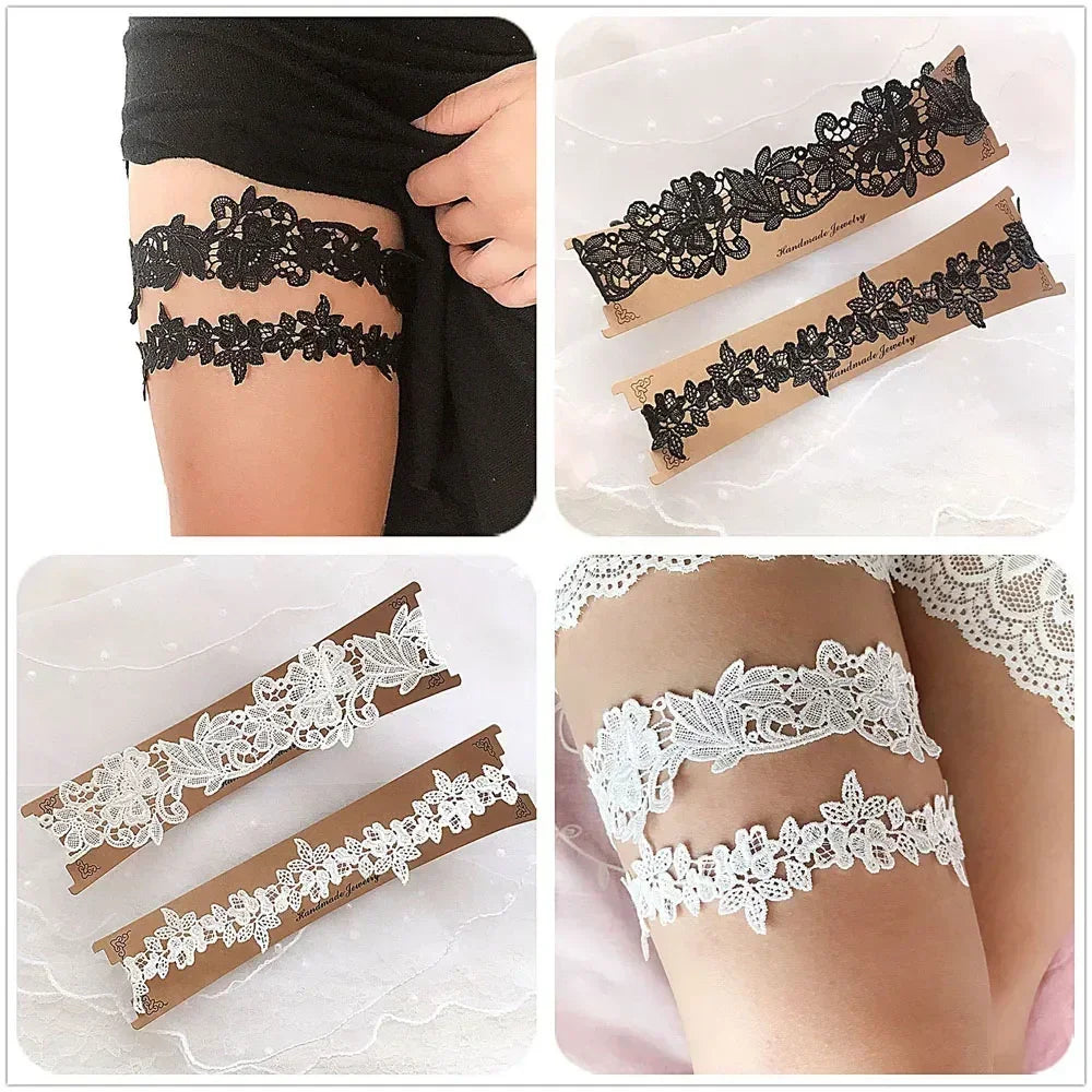 K02 Fashion Soft Sexy Lace Garter Belt for Women Lace Belt Legs Ring Bridal Garter Set Bride Wedding Accessories Bride Garter