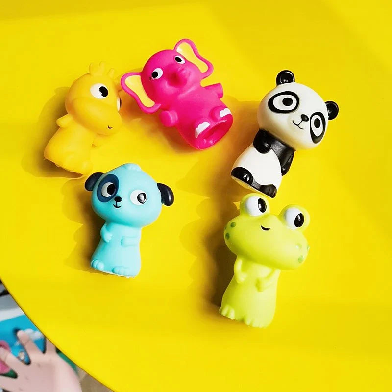 5PCS Kids Animal Finger Puppet Set, Lion Elephant Bear Mini Hand Puppets Educational Toy