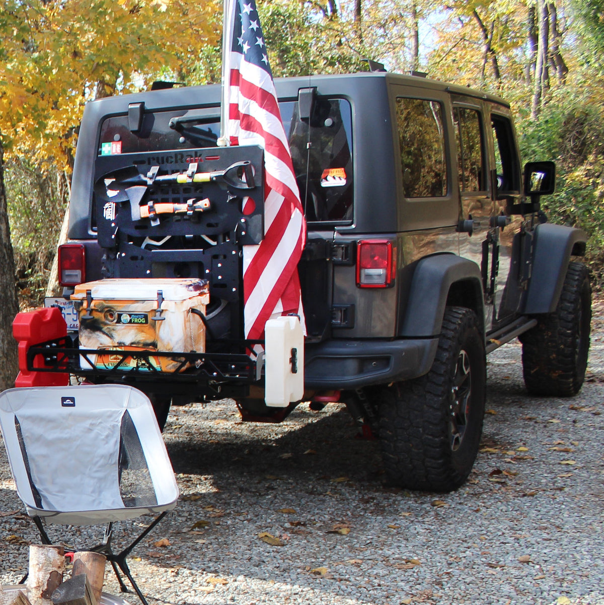 Jeep JK (2007-2018) Swing-Away Cargo Basket & Bike Rack | rucRak Grunt