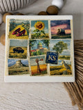 Kansas Stamps Ceramic Coaster